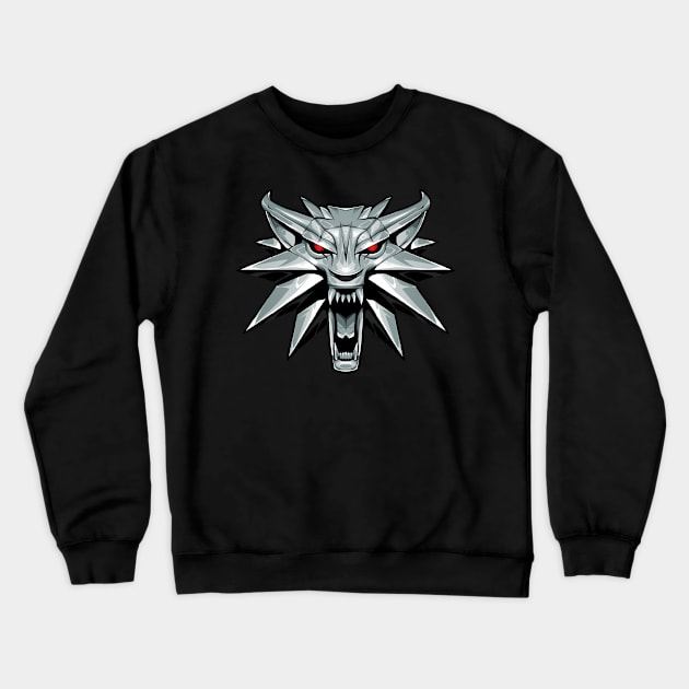 White Wolf Head Crewneck Sweatshirt by nabakumov